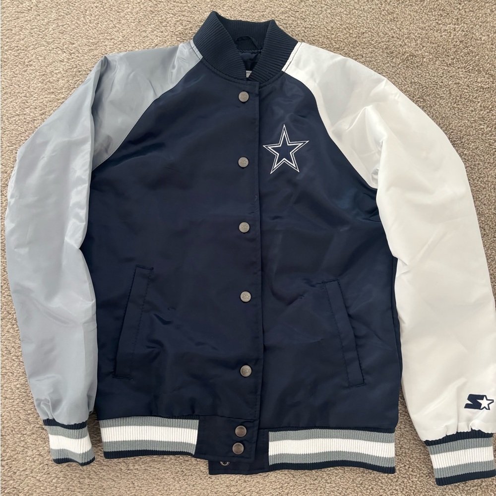 STARTER Womans Dallas Cowboys Navy and White jacket